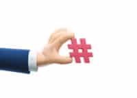 Main avec dièse Hand holding a hashtag